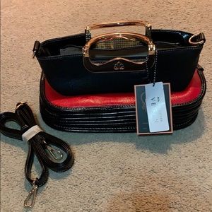 Vegan Leather Accordion Handbag